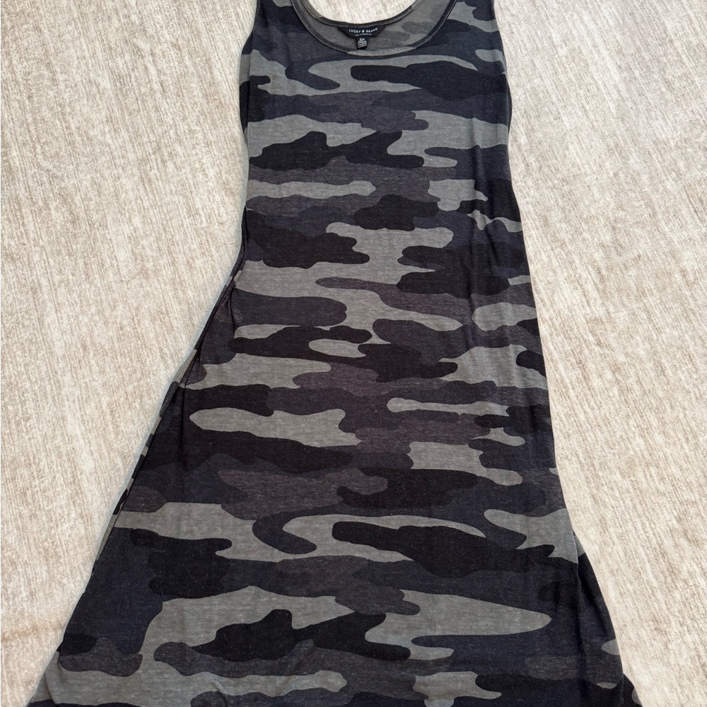 Lucky Brand Gray Camouflage Dress